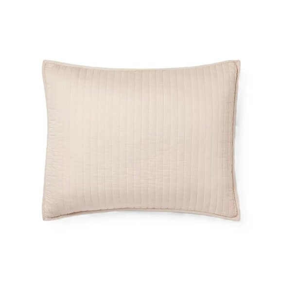 Threshold Washed Cotton Sateen Quilted Khaki Beige Pillow Sham 20" x 36" NWOT - Picture 1 of 8